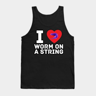 I heart I love Worm on a String Meme Tank Top